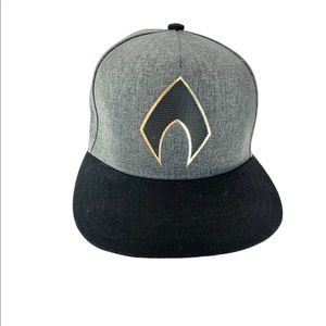 DC Comics Justice League Aquaman Embroidered Logo Black Snapback Hat Cap Adult